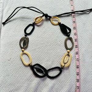 Funky Acrylic Black and Cream Necklace